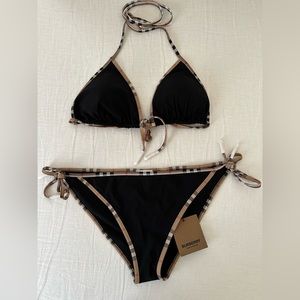 Burberry Vintage Check Detail Triangle Bikini